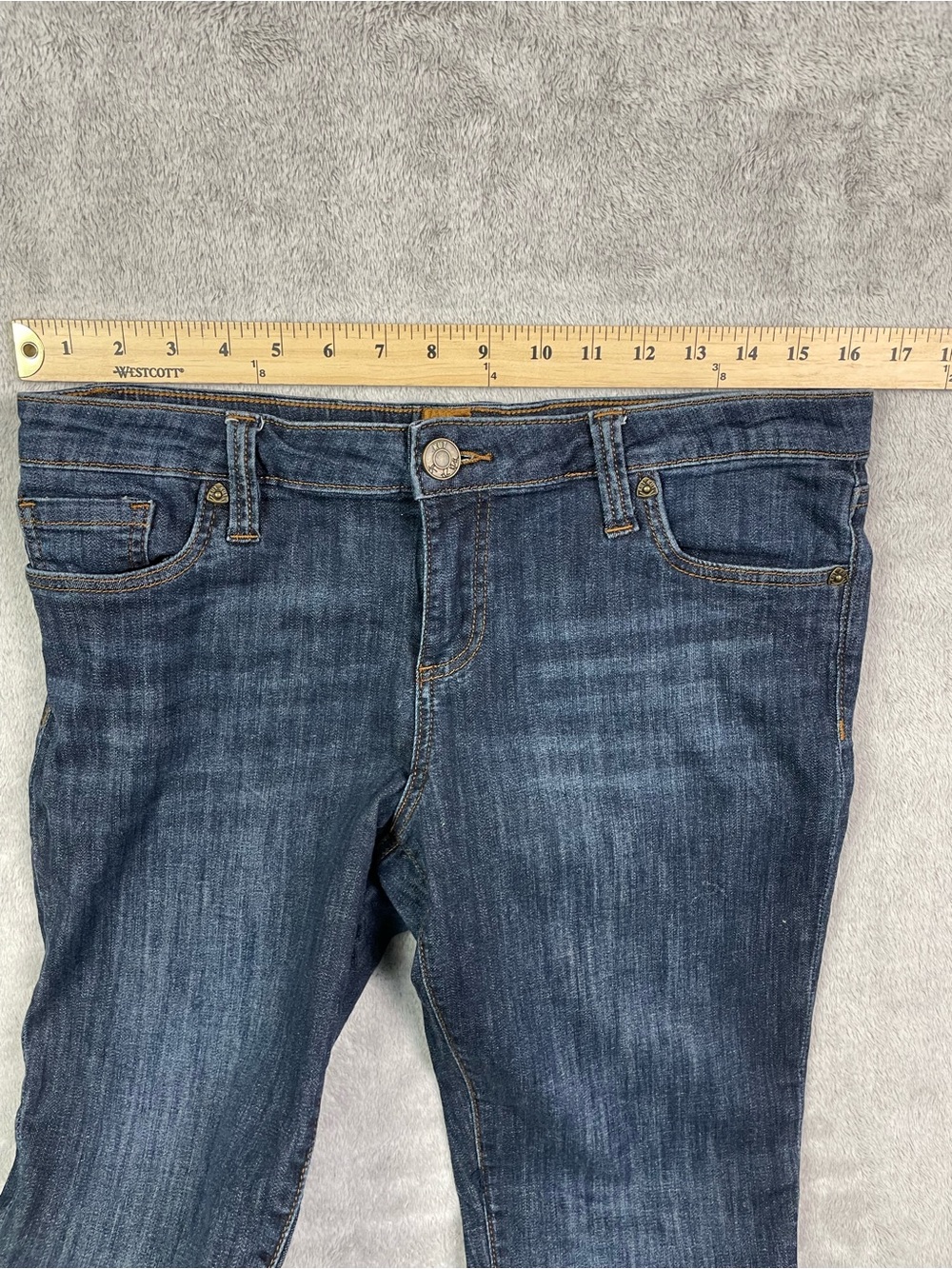 KUT from the Kloth Bardot Crop Skinny Boyfriend Jeans - Dark Wash - Size 8 - Picture 7 of 16